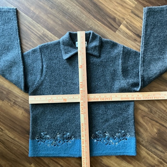 Vtg PENDLETON Blue 100% Virgin Wool Cardigan Button Front Sweater Women's PL - Picture 10 of 10
